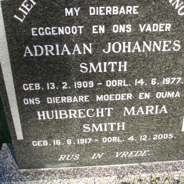 SMITH Adriaan Johannes 1909-1977 &amp; Huibrecht Maria 1917-2005