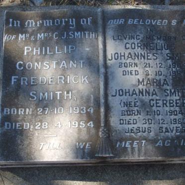 SMITH Cornelius Johannes 1904-1987 &amp; Maria Johanna GERBER 1904-1980 :: SMITH Phillip Constant Frederick 1934-1954