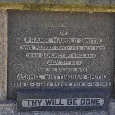 SMITH Frank Harold 1867-1917 &amp; Ashmel Whittingham 1865-1943