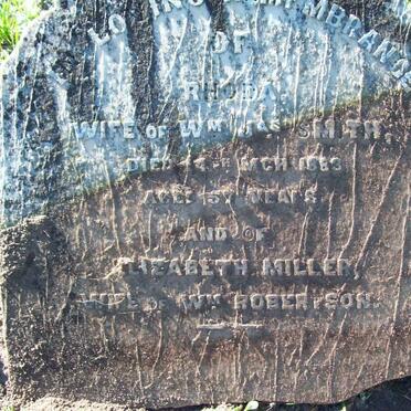 SMITH Rhoda -1883 :: ROBERTSON Elizabeth nee MILLER