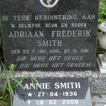 SMITH Annie 1936-2009 :: SMITH Adriaan Frederik 1961-1981