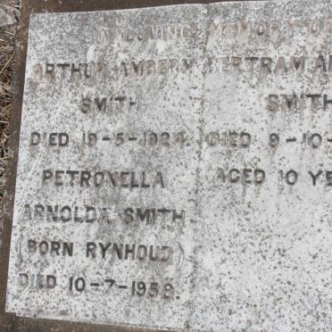 SMITH Arthur Ambery -1924 &amp; Petronella Arnolda RYNHOUD -1958 :: SMITH Bertram Ambery -1931
