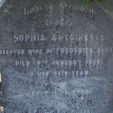SMITH Sophia Antoinette -1922