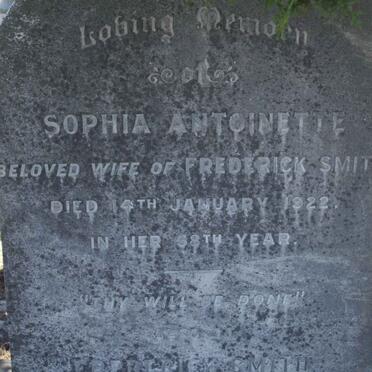 SMITH Sophia Antoinette -1922