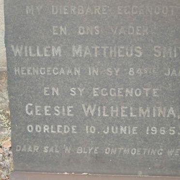 SMITH Willem Mattheus &amp; Geesie Wilhelmina −1965