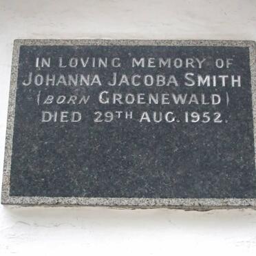 SMITH Johanna Jacoba nee GROENEWALD -1952