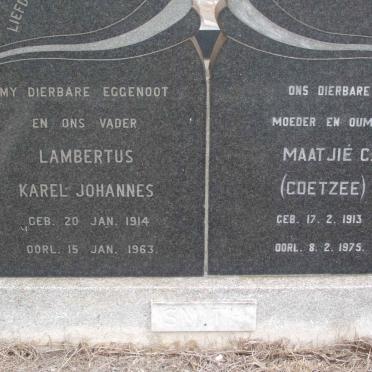 SMITH Lambertus Karel Johannes 1914-1963 &amp; Maatjie C. COETZEE 1913-1975 