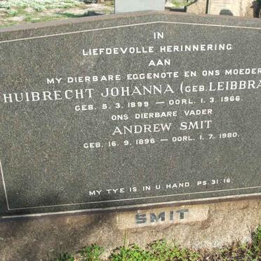 SMIT Andrew 1896-1980 &amp; Huibrecht Johanna LEIBBRANDT 1899-1966
