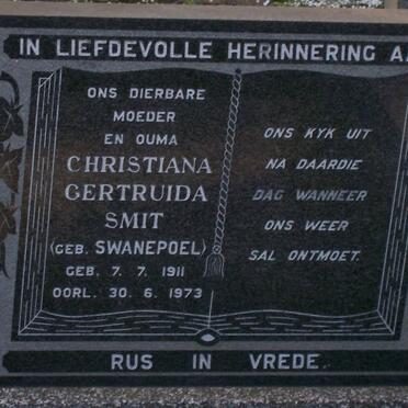 SMIT Christina Gertruida nee SWANEPOEL 1911-1973