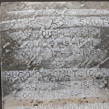 SMUTS Hugo H.L. 1883-1975 &amp; Marlie A.M. DU PLESSIS 1881-1952