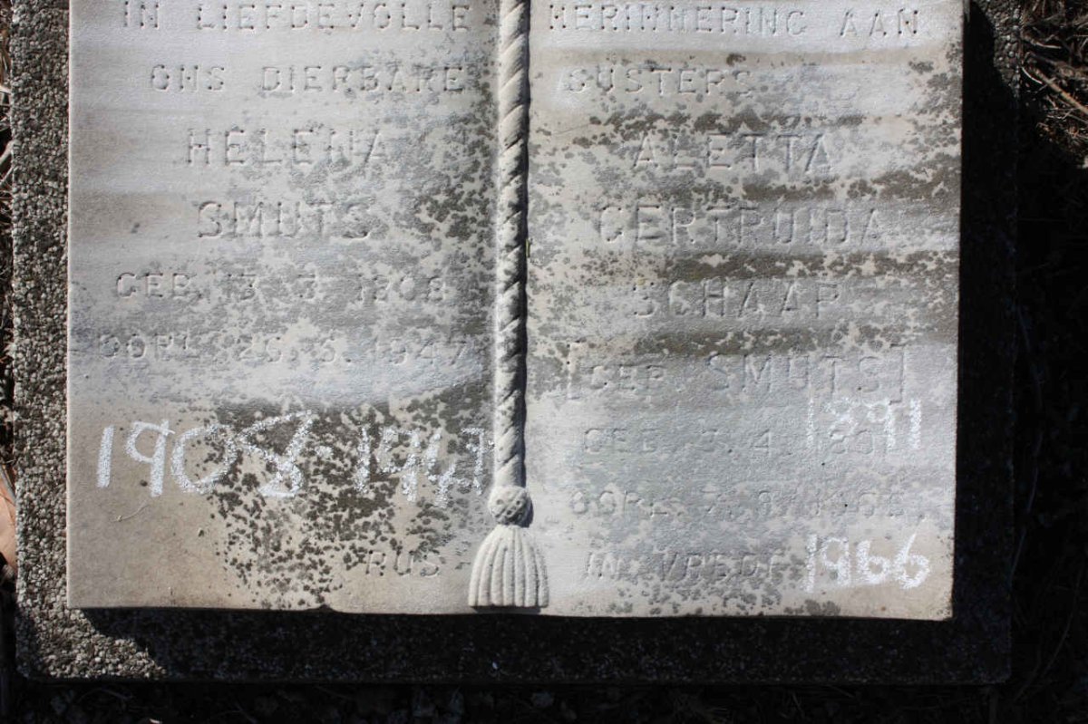 SMUTS Helena 1908-1947 :: SCHAAP Aletta Gertruida nee SMUTS 1891-1966