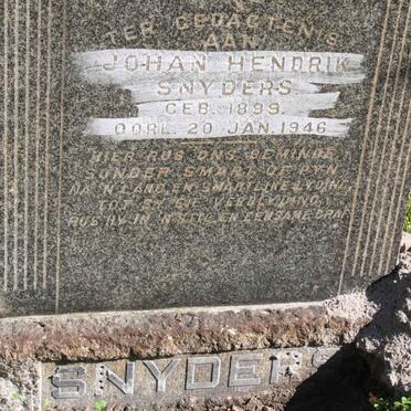 SNYDERS Johan Hendrik 1899-1946