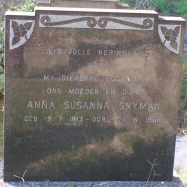 SNYMAN Anna Susanna 1913-1968