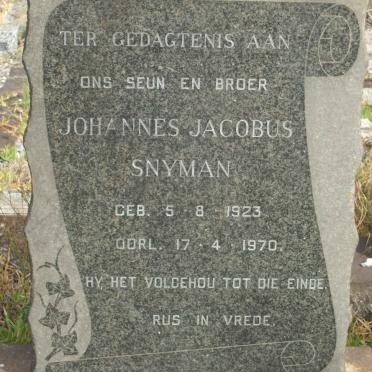 SNYMAN Johannes Jacobus 1923-1970