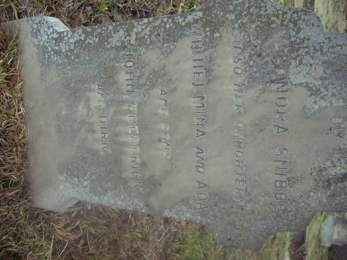 SNIBBE Leonora :: SNIBBE Wilhelmina :: SNIBBE Ada :: SNIBBE John Frederick :: SNIBBE Dirk