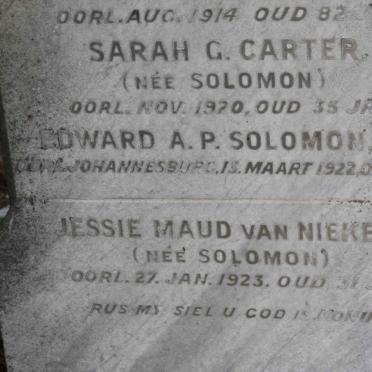 SOLOMON :: CARTER :: VAN NIEKERK :: IMMELMAN