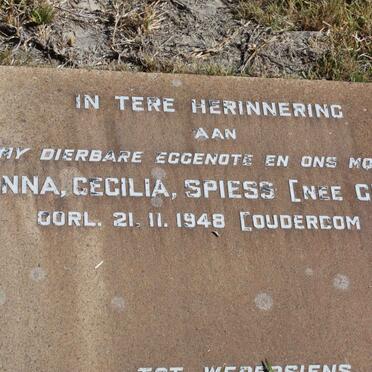 SPIESS Anna Cecilia nee GROVÉ -1948