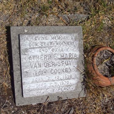 SPUY Catherine Maria, van der nee COOKE 1898-1970