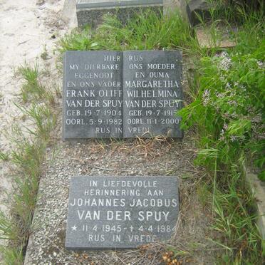 SPUY Frank Oliff, van der 1904-1982 &amp; Margaretha Wilhelmina 1915-2000 :: SPUY Johannes Jacobus, van der 1945-1984
