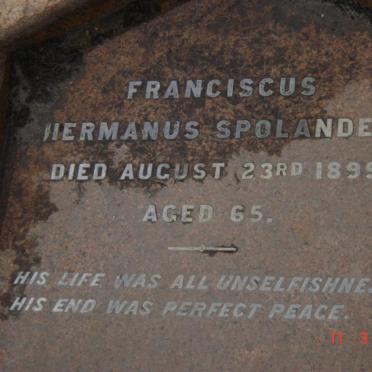 SPOLANDER Franciscus Hermanus -1899