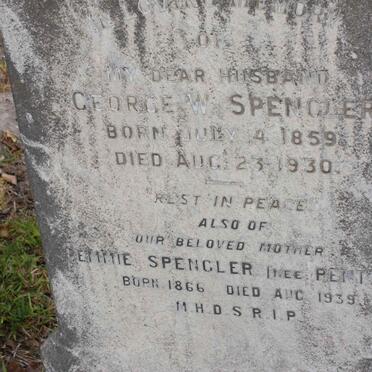 SPENGLER George W. 1859-1930 &amp; Emmie PENTZ  1866-1939