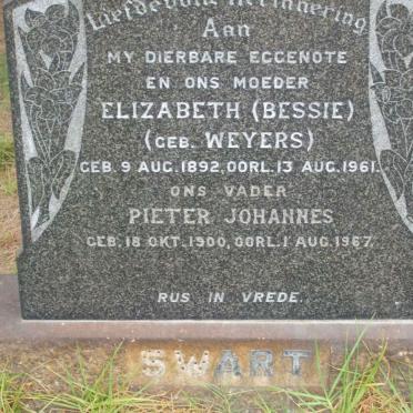 SWART Pieter Johannes 1900-1967 &amp; Elizabeth WEYERS 1892-1961