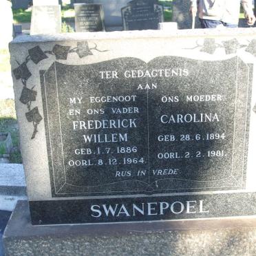 SWANEPOEL Frederick Willem 1886-1964 7 Carolina 1894-1981