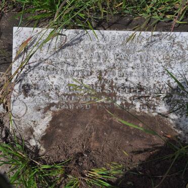 TAYLOR Edward Arthur Steele 1855-1935 &amp; Mary Ann 1859-1931