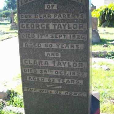 TAYLOR George -1926 &amp; Clara -1927