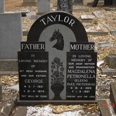 TAYLOR George 1921-1974 &amp; Magdalena Petronella PIETERSEN 1926-1997