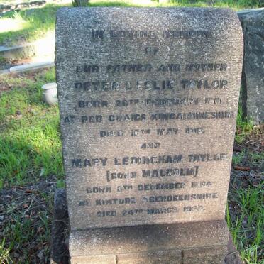 TAYLOR Peter Leslie 1861-1919 &amp; Mary Ledingham MALCOLM 1864-1920