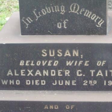 TAIT Alexander Coutts -1918 &amp; Susan -1916