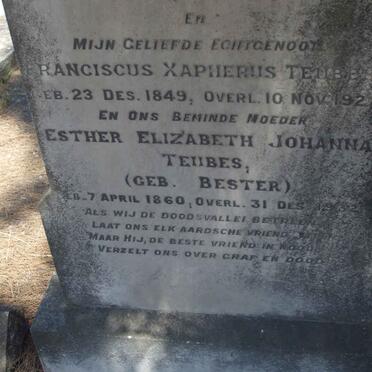 TEUBES Franciscus Xapherus 1849-1927 :: TEUBES Esther Elizabeth nee BESTER 1860-1932