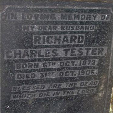 TESTER Richard Charles 1872-1906