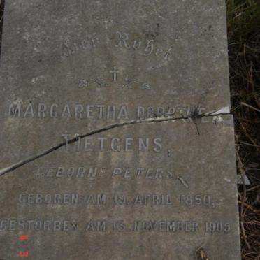 TIETGENS Margaretha Dorothea nee PETERS 1850-1905