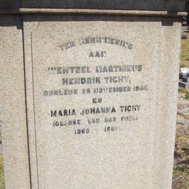 TICHY Wentzel Marthinus Hendrik -1941 &amp; Maria Johann VAN DER POEL 1868-1959