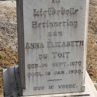 TOIT Anna Elizabeth, du 1870-1938