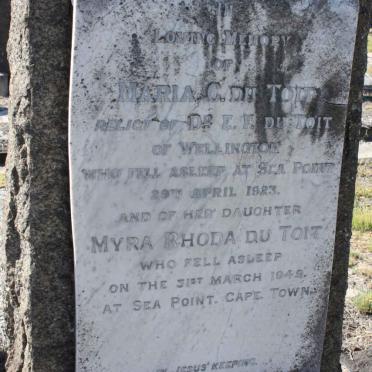 TOIT Maria C., du -1923 :: DU TOIT Myra Rhoda -1949