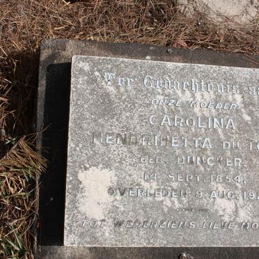 TOIT Carolina Hendrihetta, du nee DUNCKER 1854-1920