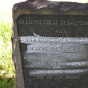 TOIT Anna Dorothea, du -1949