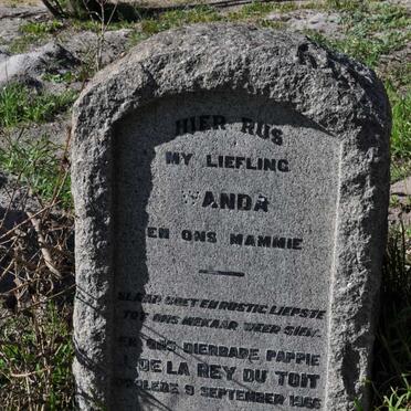 TOIT J. de la Rey, du -1966 &amp; Wanda