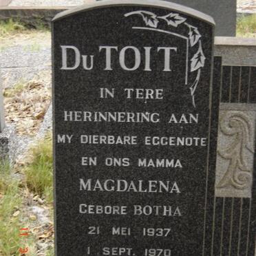 TOIT Magdalena, du nee BOTHA 1937-1970