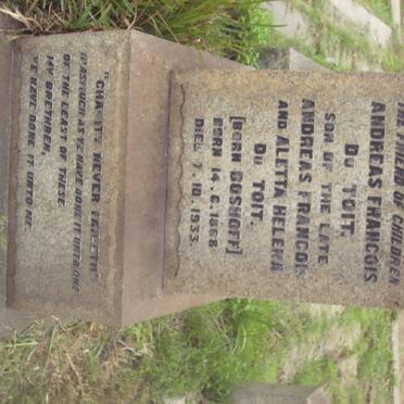 TOIT Andreas Francois, du 1868-1933