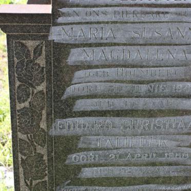 TOIT Eduard Christiaan Taliffer, du -1958 &amp; Maria Susanna Magdalena HOLMBERG -1946 