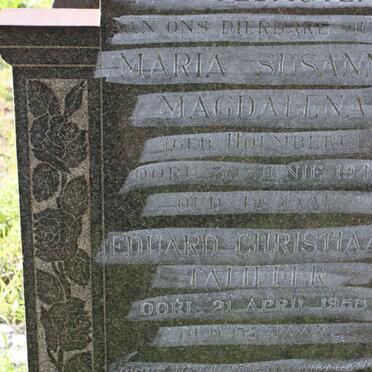 TOIT Eduard Christiaan Taliffer, du -1958 &amp; Maria Susanna Magdalena HOLMBERG -1946 