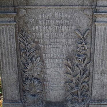 TURNER Arthur 1848-1905 &amp; Martha Gerendina TRUTER 1848-1908