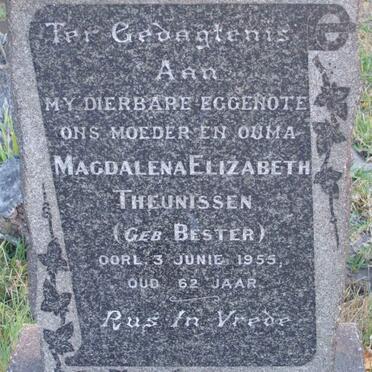 THEUNISSEN Magdalena Elizabeth nee BESTER -1955