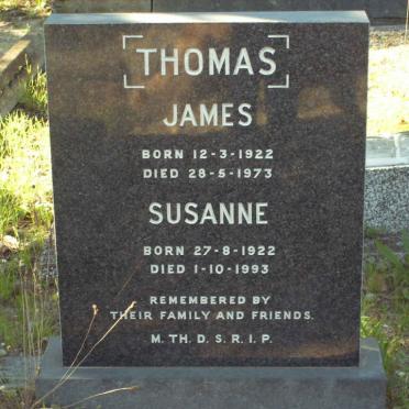 THOMAS James 1922-1973 &amp; Susanne 1922-1993