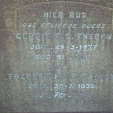 THERON Gerrit D.S. -1937 &amp; Fredericka E. -1939