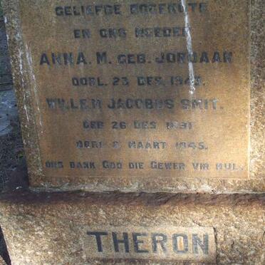THERON Willem Jacobus Smit 1891-1945 &amp; Anna M. JORDAAN  -1943